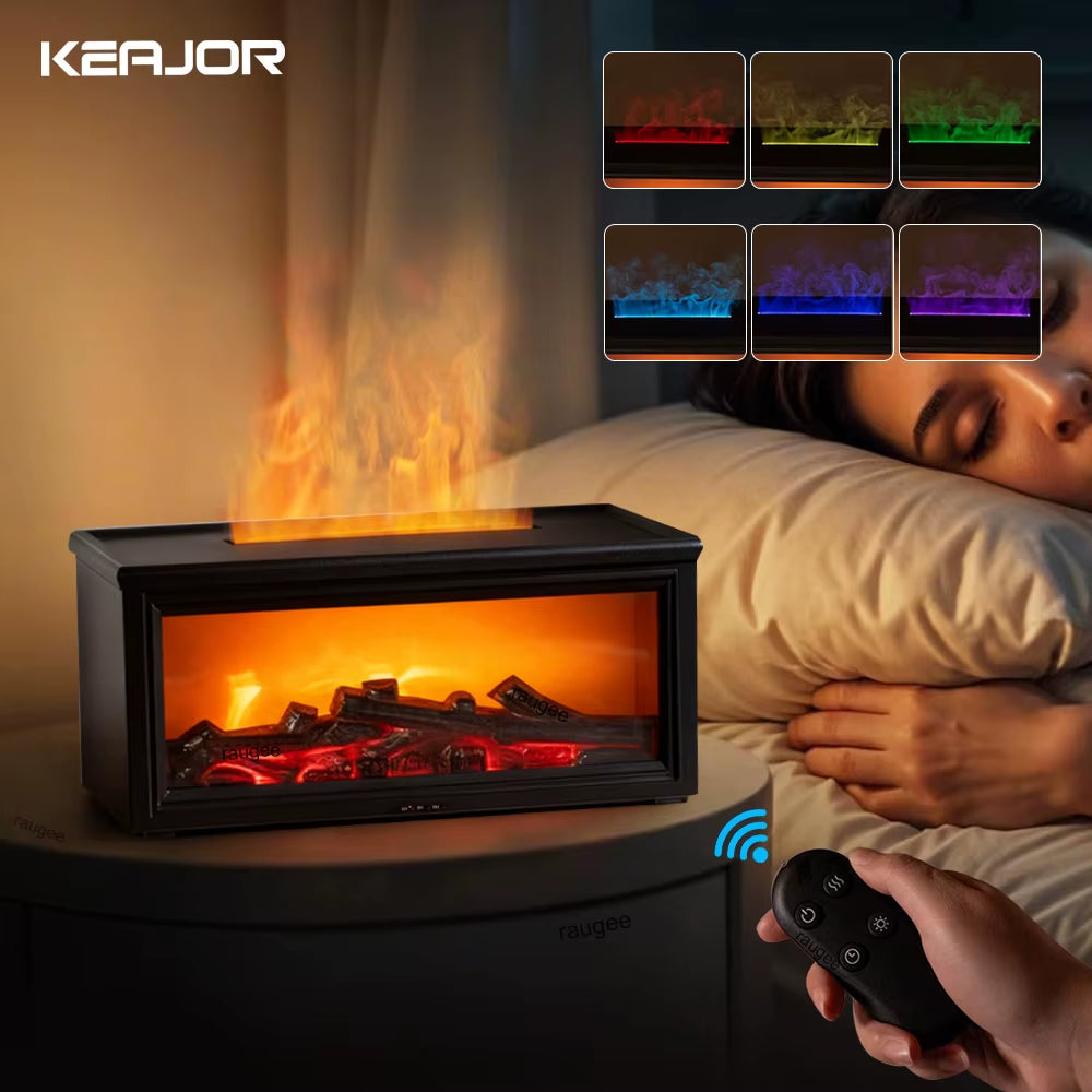 Transform Your Space with the Aroma Air Humidifier: A Stylish Flame Effect Essential Oil Diffuser with Remote Control
