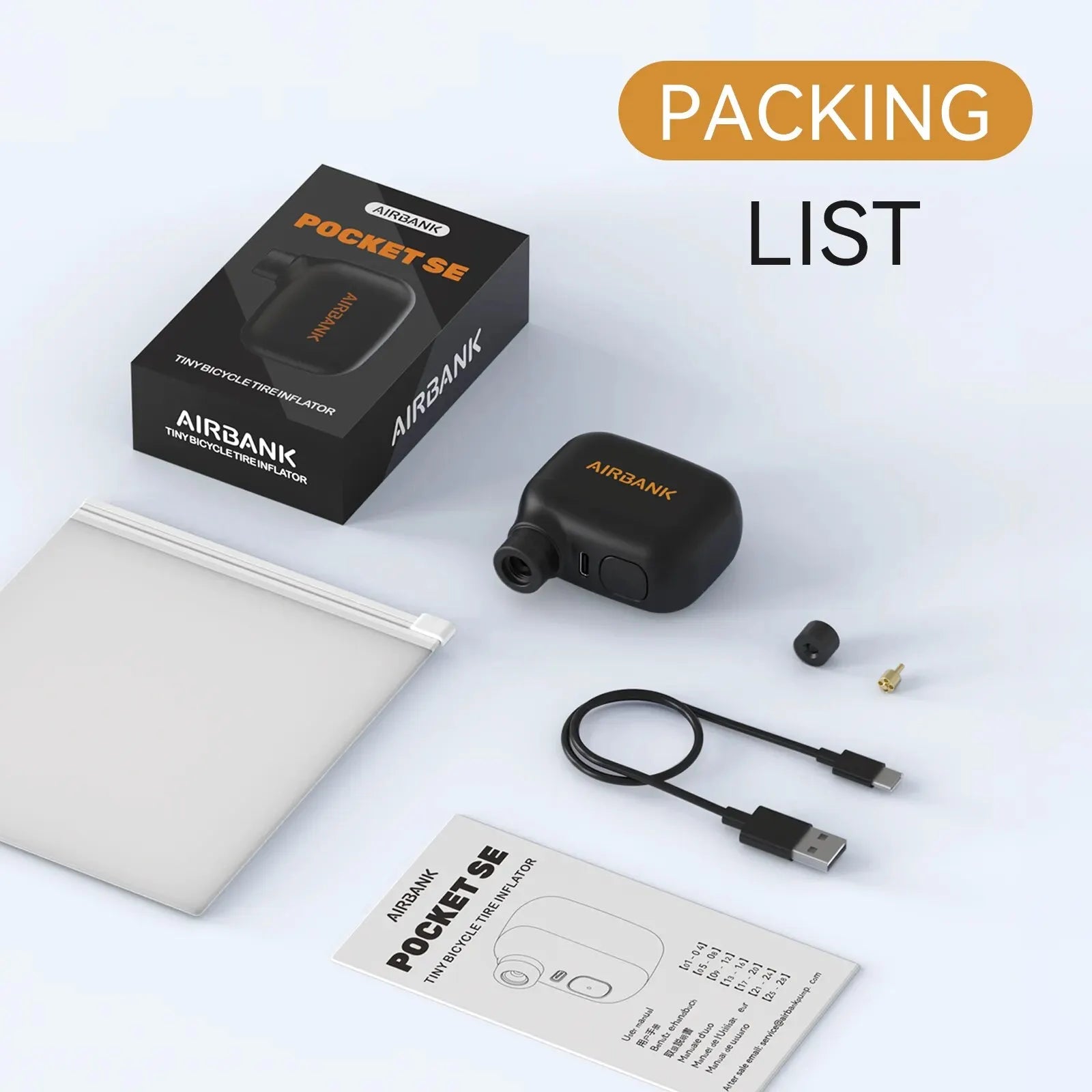 Compact & Powerful Mini Portable Electric Bicycle Pump - Rechargeable 100PSI Air Inflator for Schrader & Presta Tires