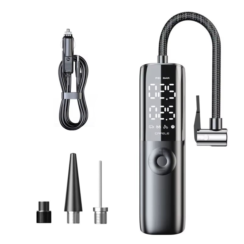 Powerful 12V Car Tire Air Pump - Portable Electric Inflator for Cars, Motorcycles, and Bicycles with Extended Power Cord